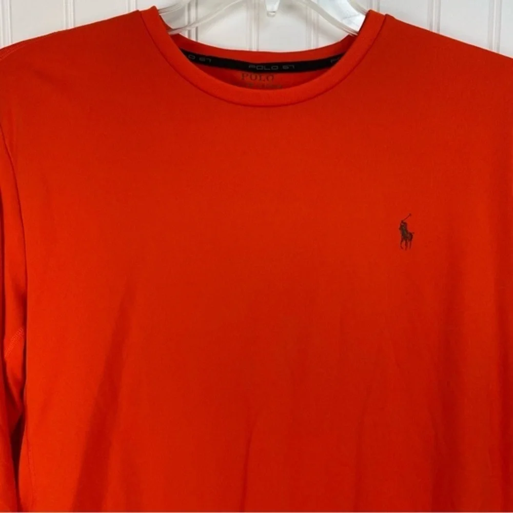 Polo 67 Ralph Lauren Shirt‎ Mens M Orange Performance Long Sleeve Active